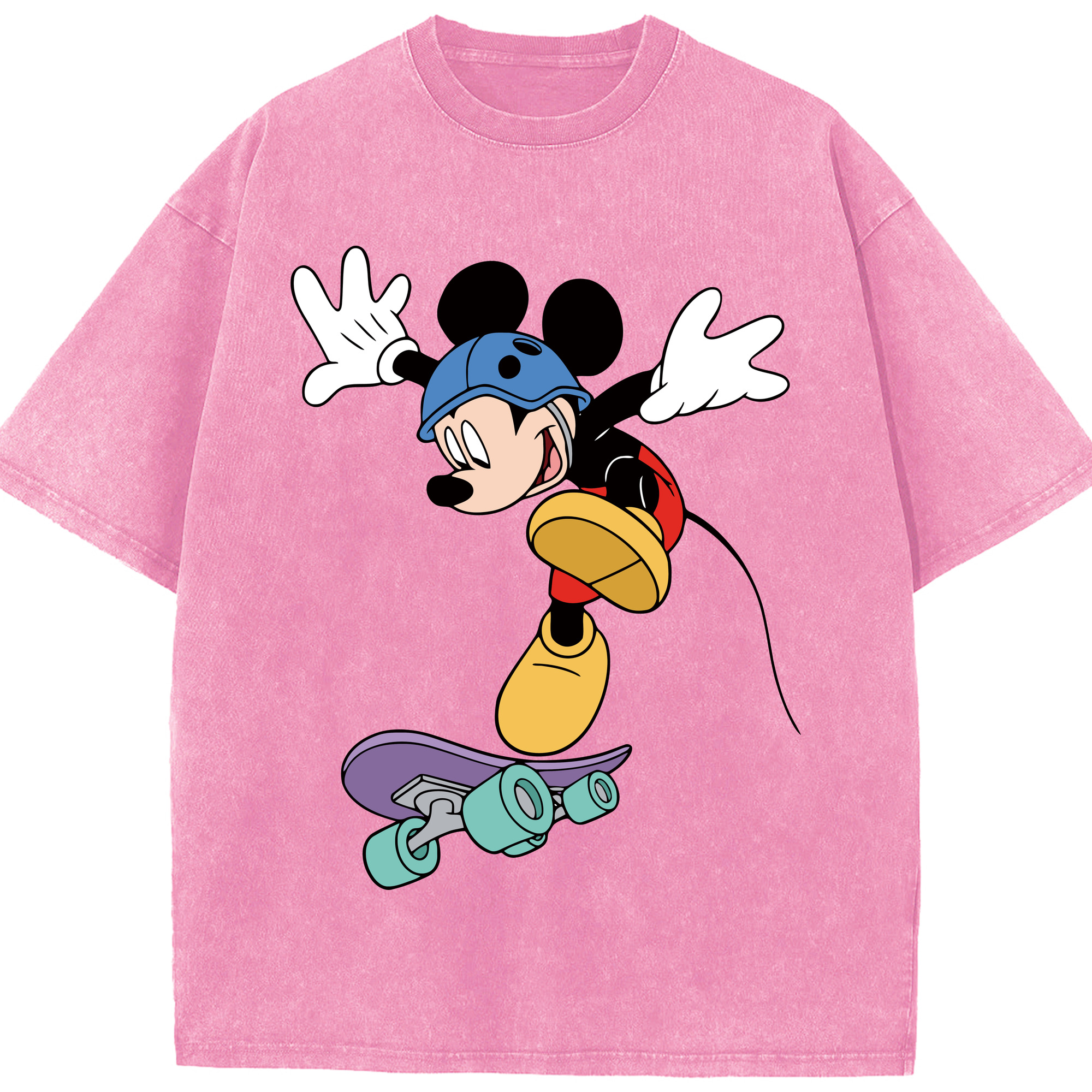 （画像用） ミッキーマウス Mickey Mouse 綿100% ヴィンテージ風 半袖Tシャツ（フロントプリント）